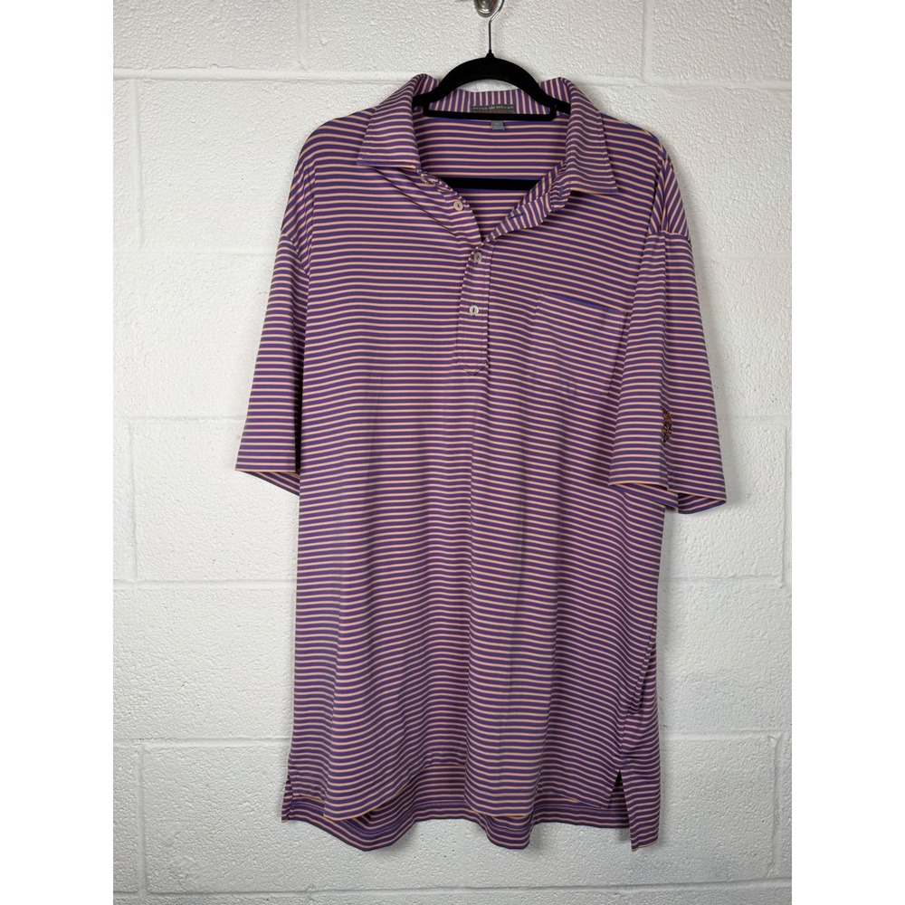 Peter Millar Summer Comfort Striped Polo Elgin Country Club Logo Men's XL